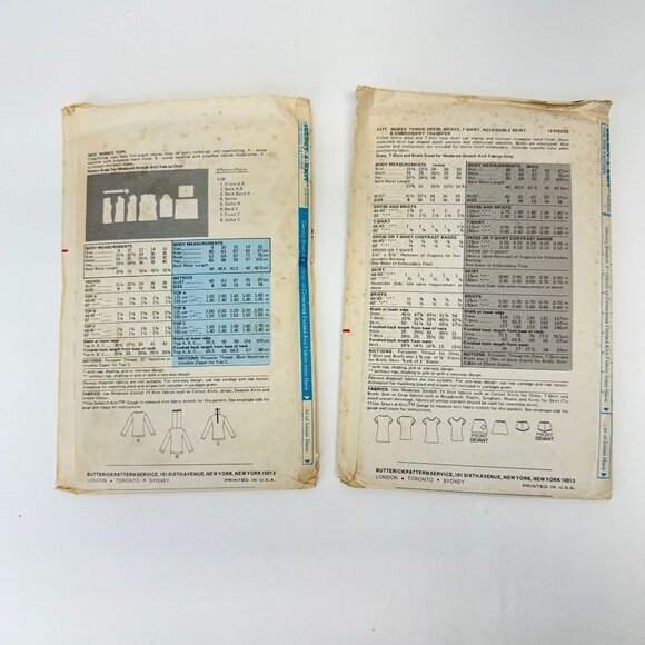 Butterick 80's Vintage Sewing Patterns‎ Chrissie Evert Tennis 5377 5023 - Picture 4 of 4